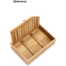 HBMB Store Bambu Duvar Montajlı Anahtarlık Kutusu, Kafes Desenli Kapak, 27,2X19,1X6,3 Cm, Doğal