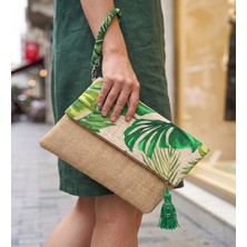 Kadın Portföy & Clutch & 0muz Çantası Yeşil Bej