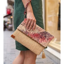 Kadın Portföy & Clutch & 0muz Çantası  Bej Bordo