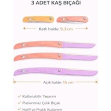 HBMB Store 3 Adet Katlanabilir Kaş Bıçağı Seti,paslanmaz Çelik Profesyonel Kaş Şekillendirici, Yüz Tüyü Alma Jileti, Hassas Bölge Temizleme Aparatı, Kadınlar Için Taşınabilir Kaş Düzeltme Bıçağı