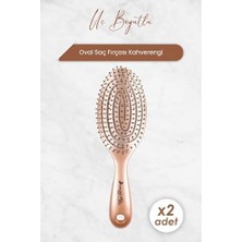 HBMB Store Üç Boyutlu Oval Saç Fırçası Kahverengi x 2 Adet