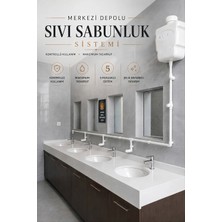 Hilal Kimya 10 Lt Butonlu 5 Musluklu Merkezi Sistem Depolu Sıvı Sabunluk Beyaz