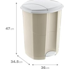 HBMB Store Pedallı Çöp Kovası 30 Lt Latte