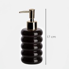 HBMB Store 3204 Seramik Sıvı Sabunluk - Tezgah Üstü Banyo Mutfak Lavabo Sabunluğu - 275 cc Siyah