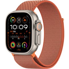 Watch 10 46MM Uyumlu Kordon Wiwu WB501 Cloudflex Serisi Hasır Örgü Strap Kayış Turuncu
