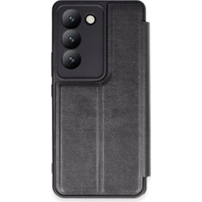 Uravas Store Vivo V30 Lite 4g Kılıf Flip Cover - Siyah