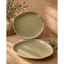 Choice 2'li Sahara Tone Oval Tabak 30 cm Servis-Sunum-Kahvaltı-Peynir-Şarküteri Çok Amaçlı Gourmet Tabak