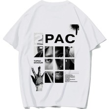 Brz Collection Unisex Oversize 2pac T-Shirt (Beyaz)