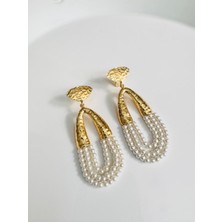 Devi Fashion Devilux Sallantılı Altın Kaplama Küpe 7 cm