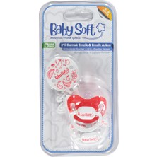 BabySoft Baby Soft 2 Li Damak Emzik No:1 & Emzik Askısı - Kırmızı