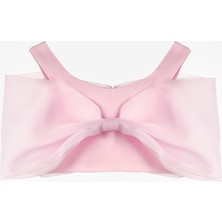Le Mabelle Pembe Büyük Fiyonklu Kız Çocuk Crop Bluz - Edith
