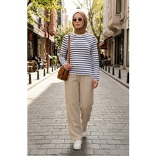 Sefa Merve Çizgili Tunik 71296-04 Lacivert