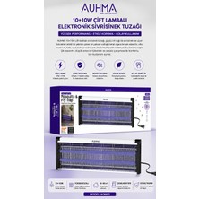 Azurtech Auhma AQM03 20W Çift Lambalı Elektrikli Sivrisinek ve Sinek Öldürücü Tuzak