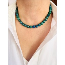 Devi Fashion Lacivert Mix 10 mm Doğal Taş Kolye 42 cm