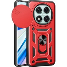 Uravas Store Newface Xiaomi Redmi Note 14 Pro 4g Kılıf Pars Lens Yüzüklü Silikon - Kırmızı