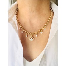 Devi Fashion Vip Seri 14 Ayar Altın Kaplama Baget Kolye