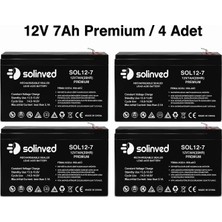 Solinved 12V 7AH Premium Kuru Tip Akü (4 Adet)