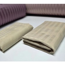 Pınarhome collection 1 cm Çizgi Desenli Saten Kumaş Kapaklı Yastık Kılıfı --50X70CM--2 Adet (1 Çift)