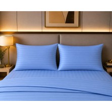 Pınarhome collection 1 cm Çizgi Desenli Saten Kumaş Kapaklı Yastık Kılıfı --50X70CM--2 Adet (1 Çift)