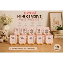 Msv Studio 3d 10 Adet Küçük Boy Çerçeve Bebek Hediyelik Seti – Baby Shower & Yeni Doğan Süsü