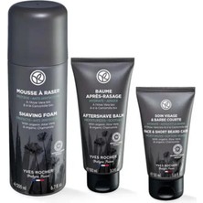 Yves Rocher Tıraş Köpüğü 200ML, Balsam 100ML, Yüz ve Sakal Bakım Kremi 50ML Erkek Bakım Seti