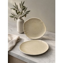 Choice 2'li Sahara Tone Oval Tabak 20 cm Servis-Sunum-Kahvaltı-Peynir-Şarküteri Çok Amaçlı Gourmet Tabak