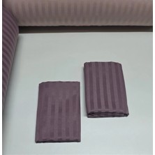Pınarhome collection 1 cm Çizgi Desenli Saten Kumaş Kapaklı Yastık Kılıfı --50X70CM--2 Adet (1 Çift)