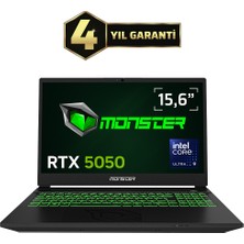 Monster Abra A5 V22.3.2 Intel Core Ultra 9 185H 32GB Ram 1 Tb SSD 8 GB Rtx 5050 Freedos 15,6" 144 Hz Oyun Bilgisayarı