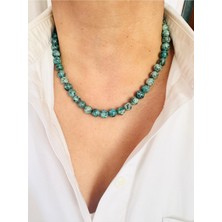 Devi Fashion Mavi Mix 8 mm Doğal Taş Kolye 45 cm