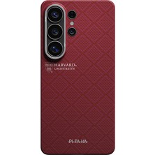 Galaxy S26 Ultra Kılıf M-Safe Uyumlu Aramid Fiber Pitaka Harvard University Serisi Kapak Kırmızı
