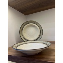 Bonna 2'li Cortado Spiral Gourmet Çukur Tabak 24 cm 400 cc Salata/bowl/sulu Yemek/makarna