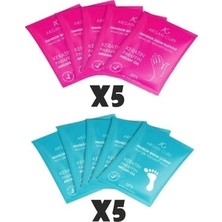 Argan Cure Manikür Kremli Bakım Eldiveni ve Pedikür Kremli Çorabı X5 (10'lu Avantaj Paketi) Keratin, Argan Yağı