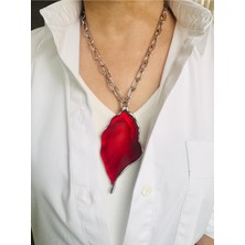 Devi Fashion Karmen Kırmızı Büyük Kolye 50 cm