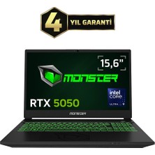 Monster Abra A5 V22.3.5 Intel Core Ultra 9 185H 32GB Ram 1 Tb SSD 8 GB Rtx 5050 Windows 11 Home 15,6" 144 Hz Oyun Bilgisayarı