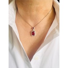 Devi Fashion Çelik Baget Kırmızı Kolye 45 cm