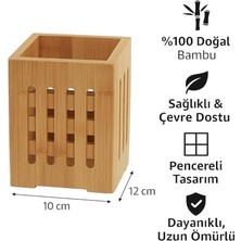 HBMB Store Bambu Mutfak Organizeri, Kare 10×10 Cm, Pencereli Ahşap Düzenleyici Kutusu
