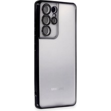 Magicool Samsung Galaxy S21 Ultra Kılıf Razer Lensli Silikon - Siyah