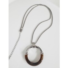 Devi Fashion Uzun Charm Kemik Halka Kolye 80 cm