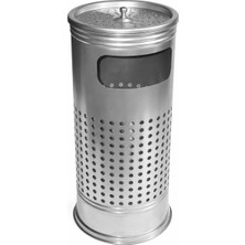 Hijyen Dükkanı Telli Gövde Delikli Dış Mekan Küllük 20 Litre Elektrostatik Boyalı Metal Sigara Atık Kutusu 57 cm S-166
