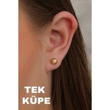 Moom Mücevherat 14 Ayar Altın Top Küpe 5 mm Tek Küpe