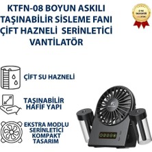 Hızlı Store Boyun Askılı Taşınabilir Sisleme Fanı Çift Hazneli USB Şarjlı Mini Klima Etkili Serinletici Vantilatör