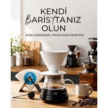 Vestron Kahve Demleme Homebarista 5li Set| V60 (Pl)|sürahi| Stand ve V60 Kağıt| Klips Kaşık