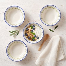 Güral Porselen Zeytindalı Desenli 14 cm 4lü Çorba ve Salata Kasesi