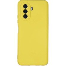 Uravas Store Huawei Nova Y70 Kılıf Nano Içi Kadife Silikon - Sarı