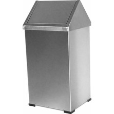 Hijyen Dükkanı Sallama Kapaklı Çöp Kovası 15 Litre 430 Kalite Paslanmaz Çelik Ofis ve Banyo Tipi Pratik Çöp Kutusu S-27