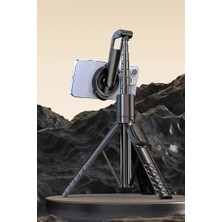 The Wlue Bluetooth Kumandalı Magsafe Uyumlu Siyah Tripod Selfie Çubuğu Uzaktan Kumanda ile 130 cm