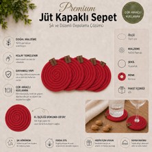 Fabrix Home Kırmızı 6’lı El Yapımı %100 Pamuk Bardak Altlığı Seti