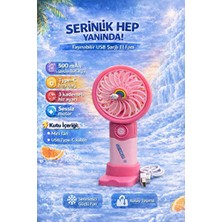 Zümrüt Kırtasiye Mini Taşınabilir Sessiz El Fanı 3 Hız Ayarlı Mini El Pervanesi Soğutucu-Vantilatör