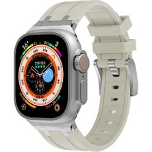 Sonic Apple Watch 44/45/46/49MM Kordon Metal Bağlantılı Silikon Kordon 89 2/3/4/5/6/se/7/8/9/10/11/ultra