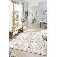 Raschel Carpet Premium Yıkanabilir Leke Tutmaz Modern Antik Bej Özel Seri Kaymaz Taban Halı